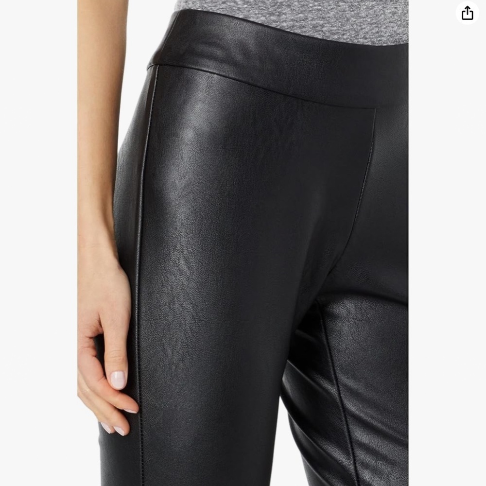 Krazy Larry Women Faux Leather Pleather Black Pants Size 6 NWOT